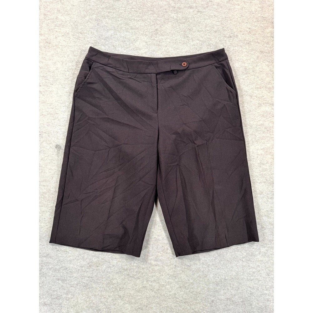 Worthington Chino Shorts Womens 16 Brown Flat Front Modern Fit 14X220P